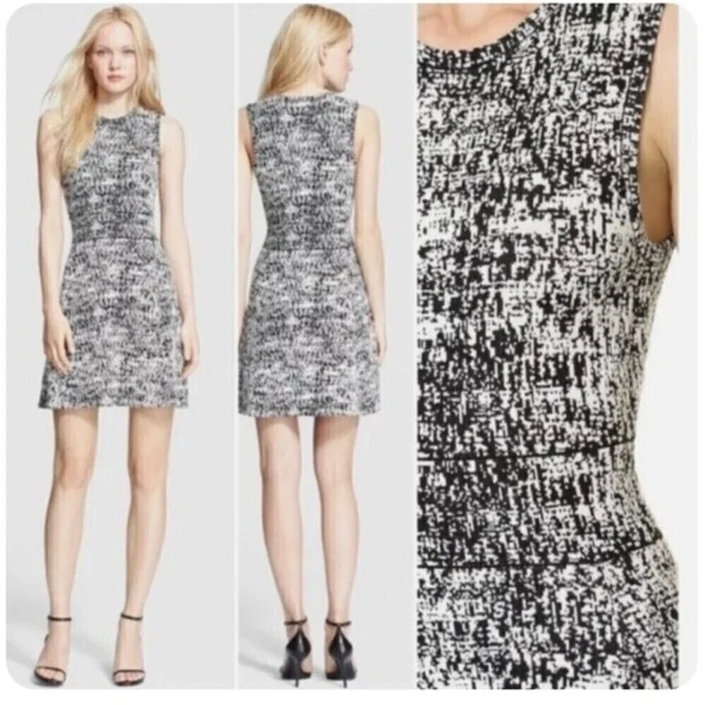 - THEORY Alancy C Sleeveless Tweedscape A-Line Dress Size Medium - Picture 3 of 14